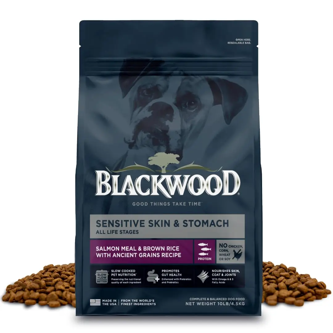 Blackwood Sensitive Premium Dry Dog Food, Salmon Meal & Brown Rice, 10 lb | Supports Skin & Digestion - main product image