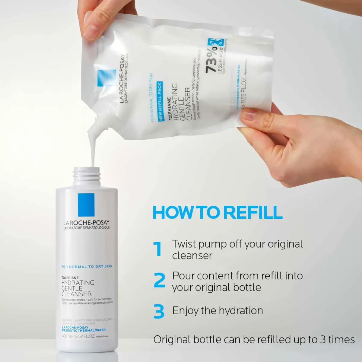 La Roche-Posay Toleriane Gentle Hydrating Face Cleanser 400ml (13.52 Fl Oz) | Dermatologist Tested for Sensitive Skin - view 4