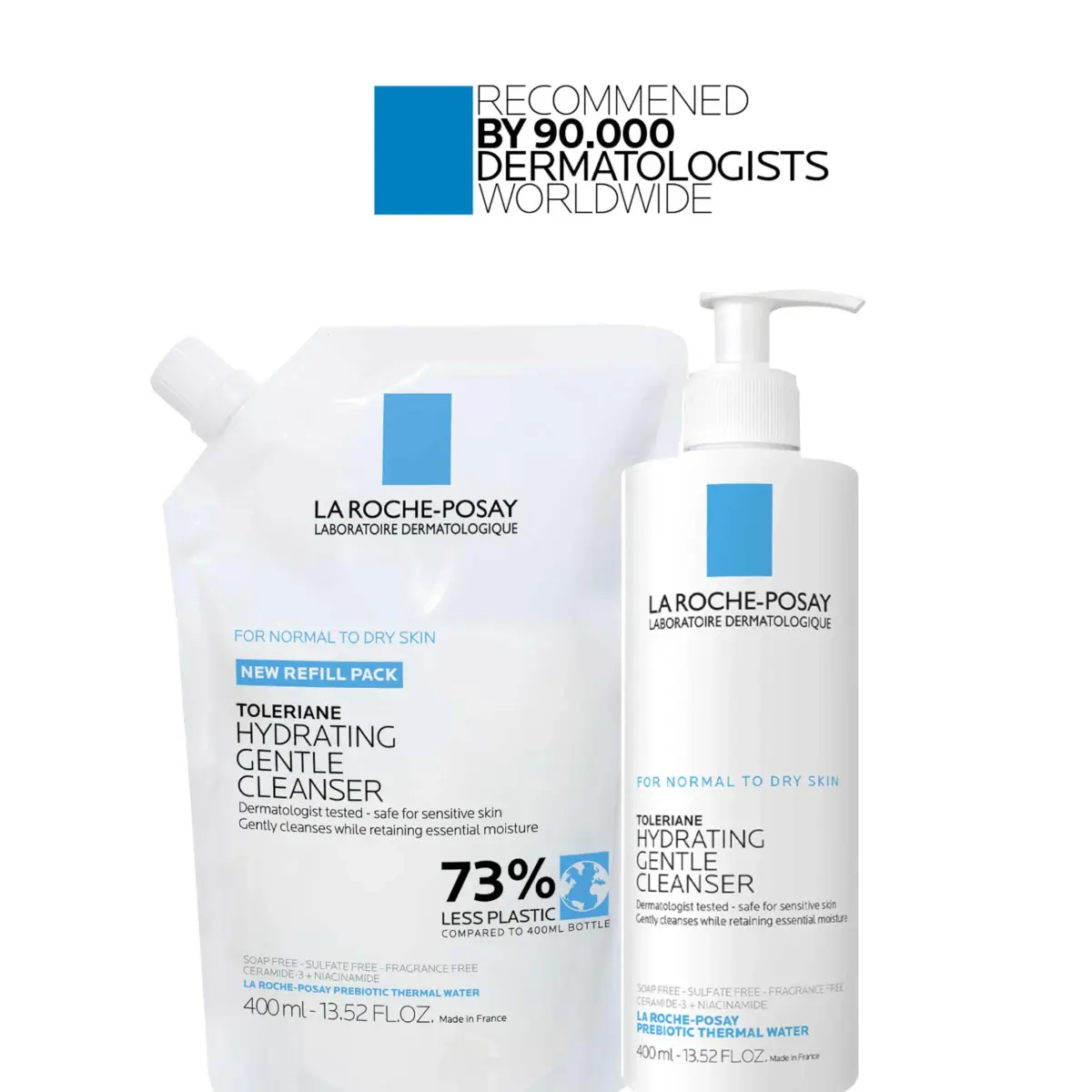 La Roche-Posay Toleriane Gentle Hydrating Face Cleanser 400ml (13.52 Fl Oz) | Dermatologist Tested for Sensitive Skin - view 6