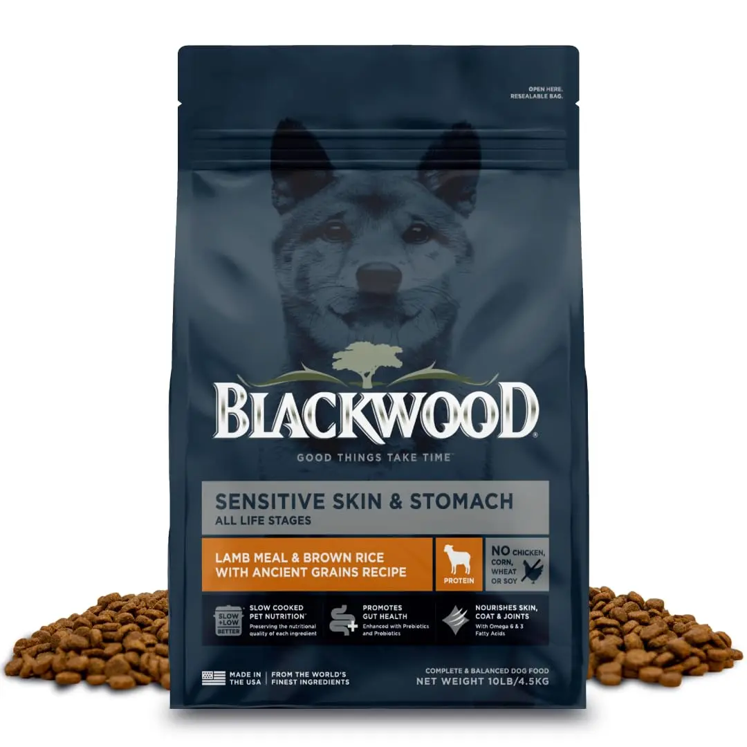 Blackwood Sensitive Premium Dry Dog Food, Lamb Meal & Brown Rice, 4.55kg (10 lb) | Supports Skin & Digestion - main product image