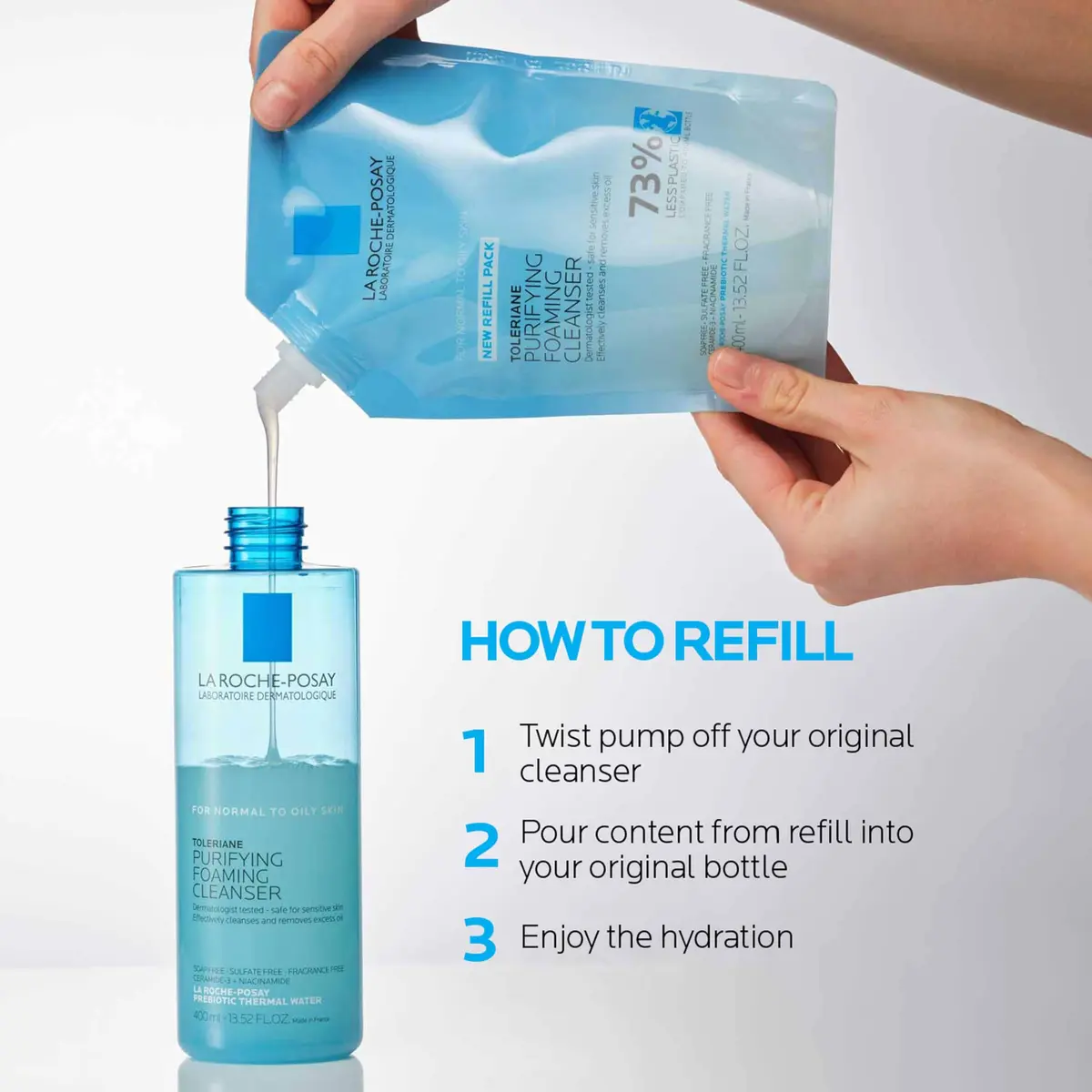 La Roche-Posay Toleriane Purifying Foaming Facial Cleanser 400ml (13.52 Fl Oz) | Gentle Face Wash for Oily, Normal, Sensitive Skin - view 4