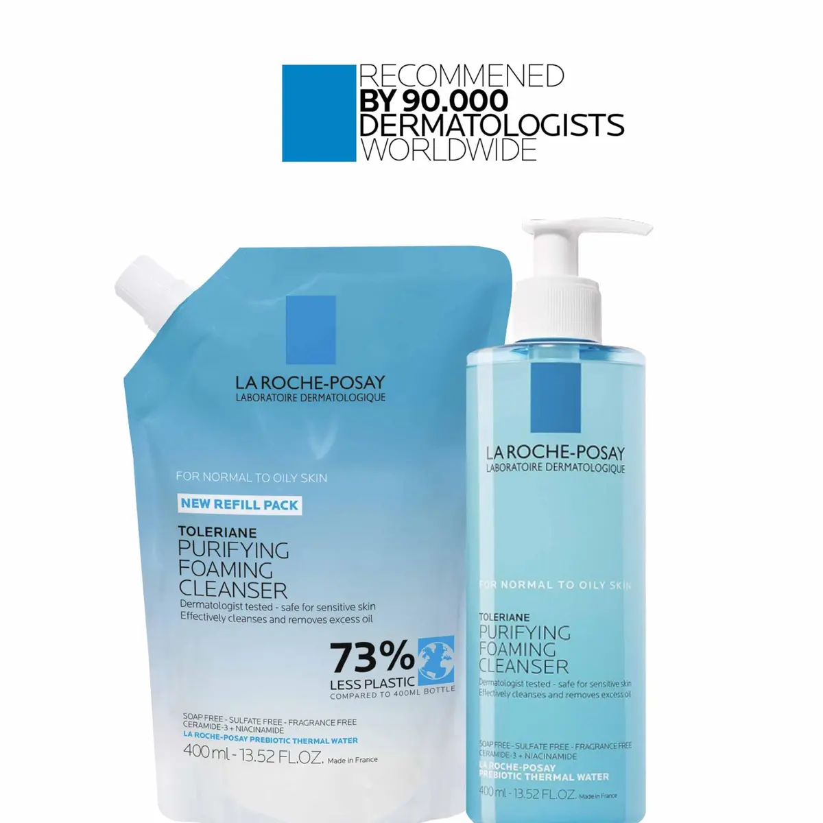 La Roche-Posay Toleriane Purifying Foaming Facial Cleanser 400ml (13.52 Fl Oz) | Gentle Face Wash for Oily, Normal, Sensitive Skin - view 6