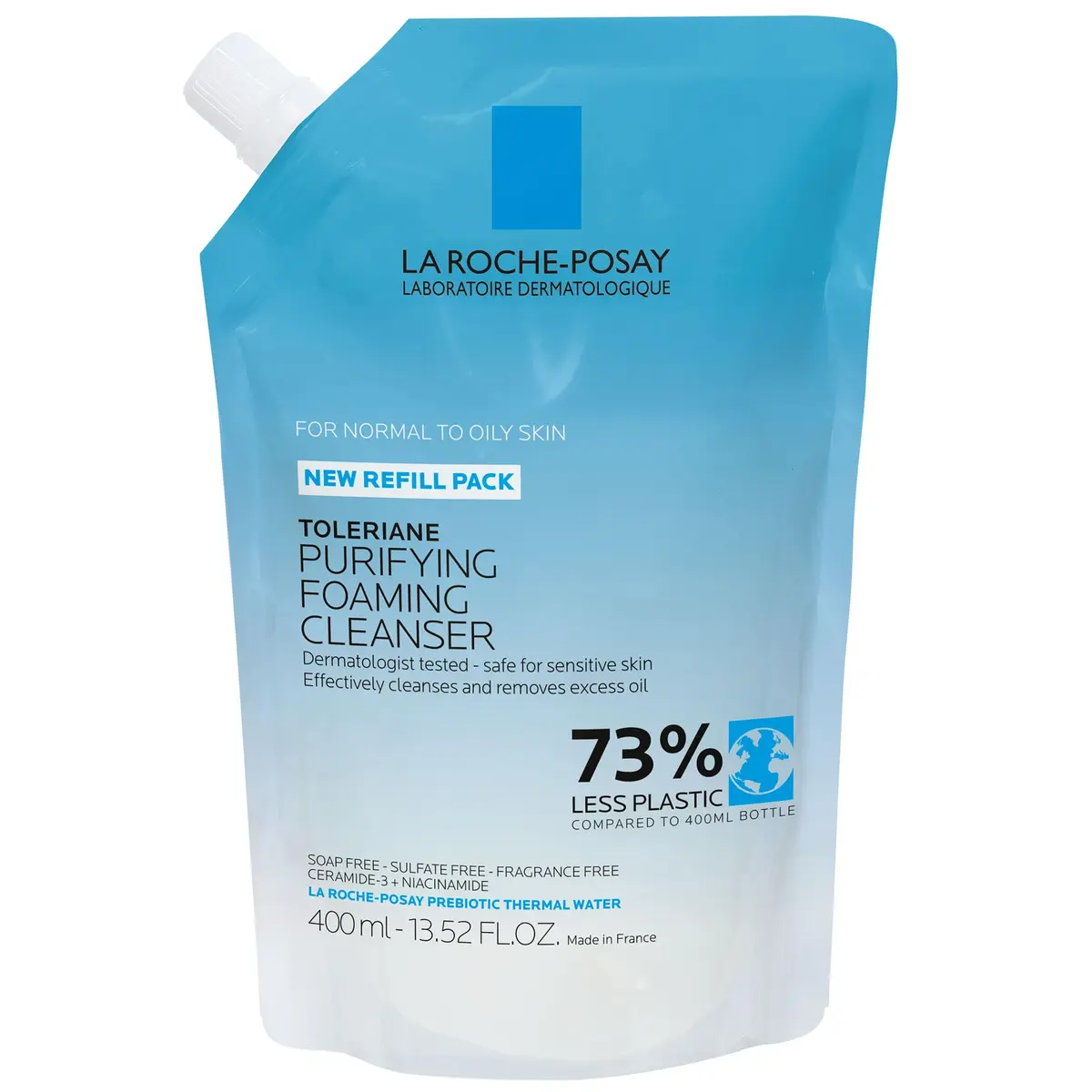 La Roche-Posay Toleriane Purifying Foaming Facial Cleanser 400ml (13.52 Fl Oz) | Gentle Face Wash for Oily, Normal, Sensitive Skin - main product image