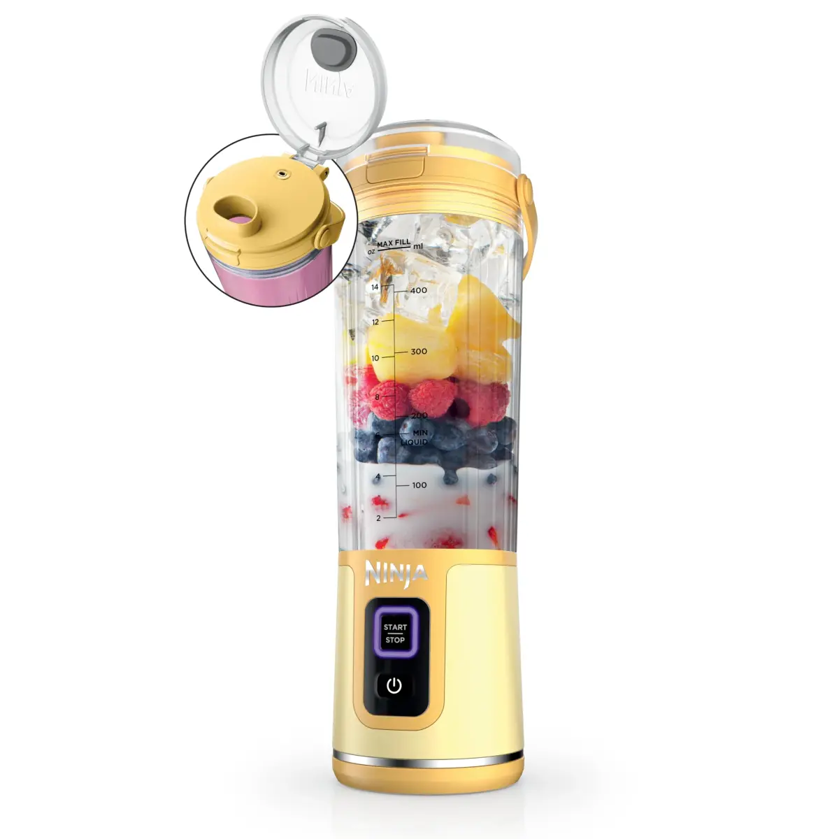 Ninja Blast Portable Blender, Cordless, 18oz, Lemon Meringue BC151LB | Blend Anywhere - main product image