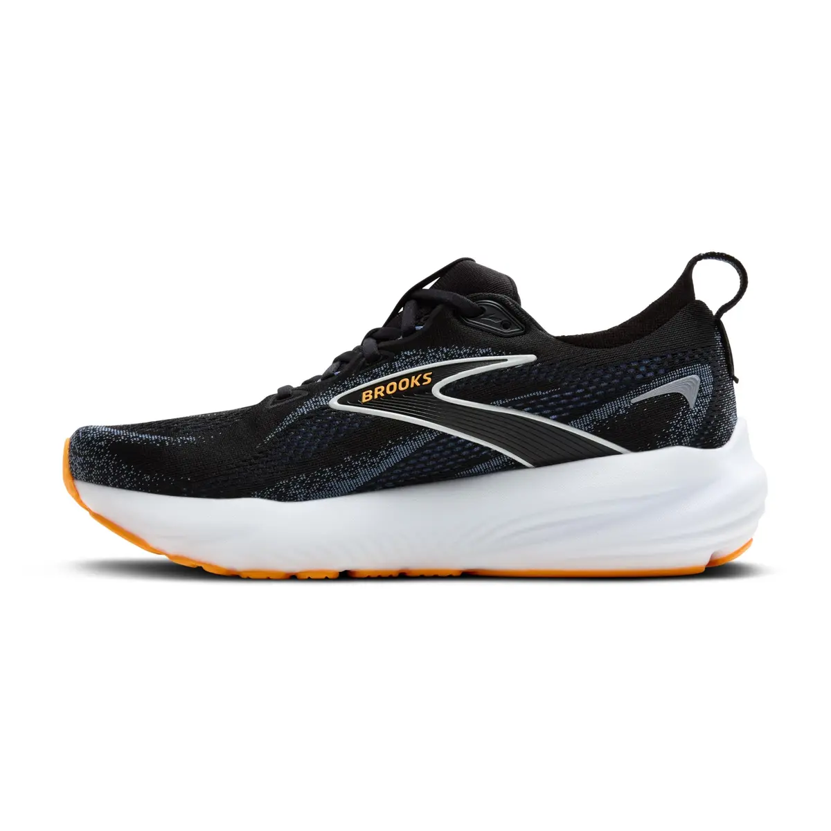 Brooks Men’s Glycerin 22 Neutral Running Shoe - Black/Country Blue/Orange Pop - 12.5 Wide | Maximum Cushioning Road Trainer - view 5
