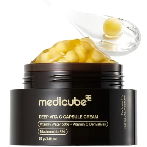 medicube Capsule Cream with Deep Vitamin C Liposome Vitamin C Golden Capsule 1.94 oz | Radiance & Firm-Looking Skin - main product image
