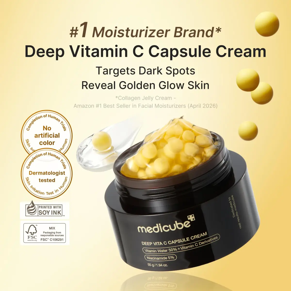 medicube Deep Vita C Golden Capsule Cream 55ml (1.94 oz) | Radiance & Hydration - view 2