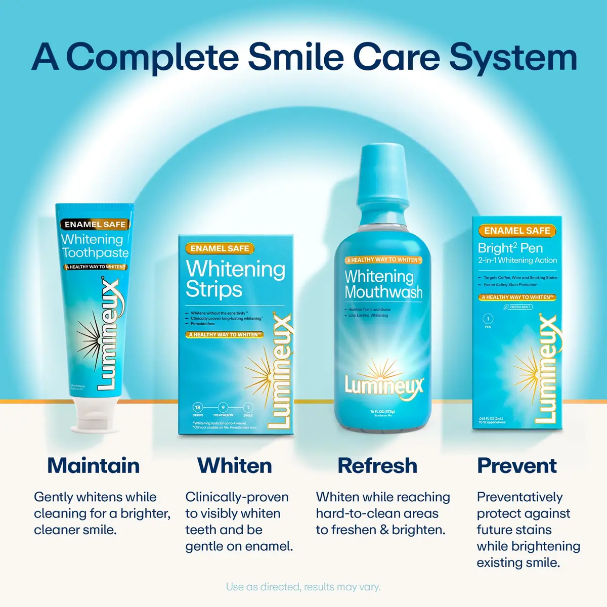 Lumineux Whitening Starter Set 7 Strip Treatments & 2 Pack Toothpaste | Peroxide-Free Enamel-Safe Whitening - view 9