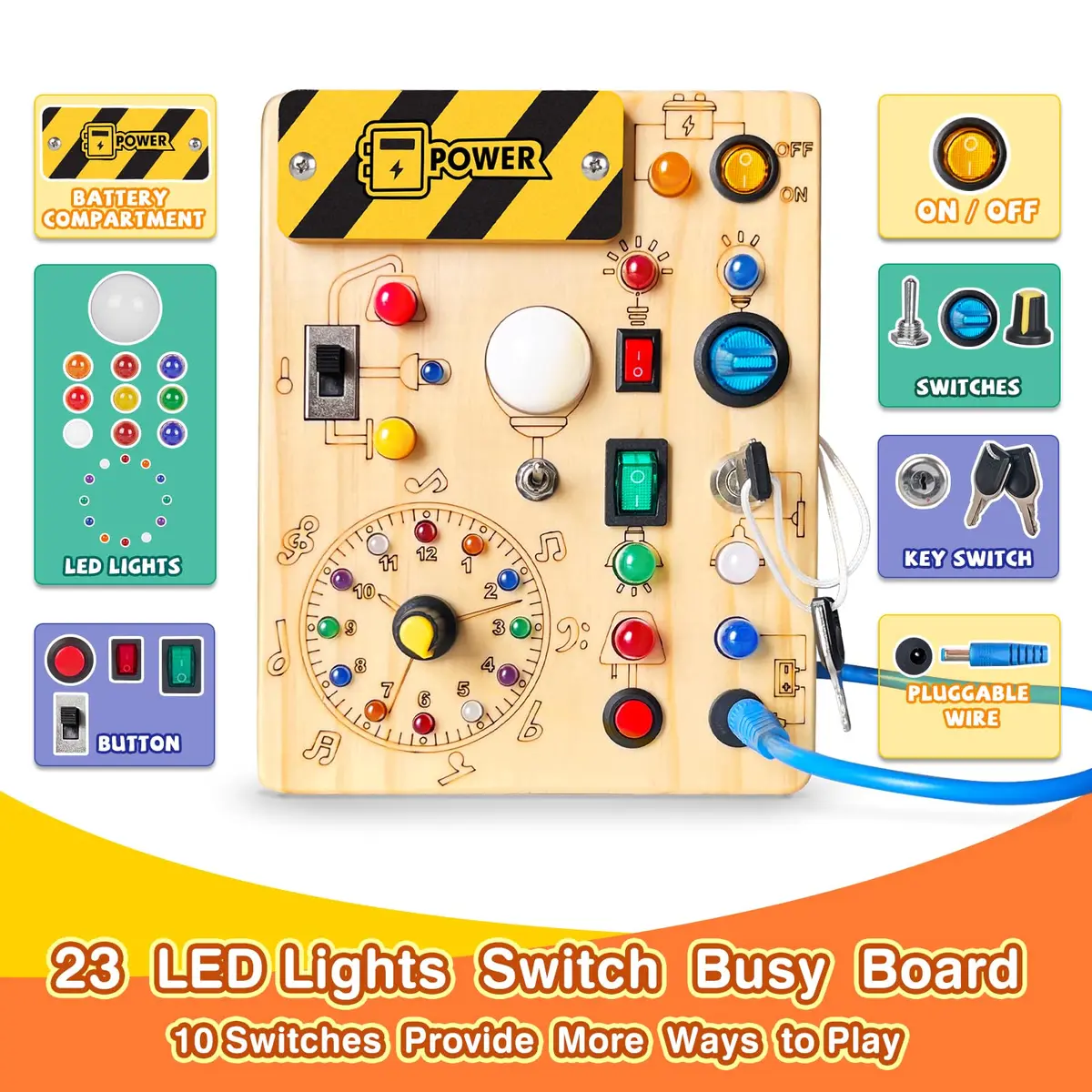 Grarain Busy Board for Toddlers 1-3 Years | Montessori Sensory Toy for Autism & Travel - view 4