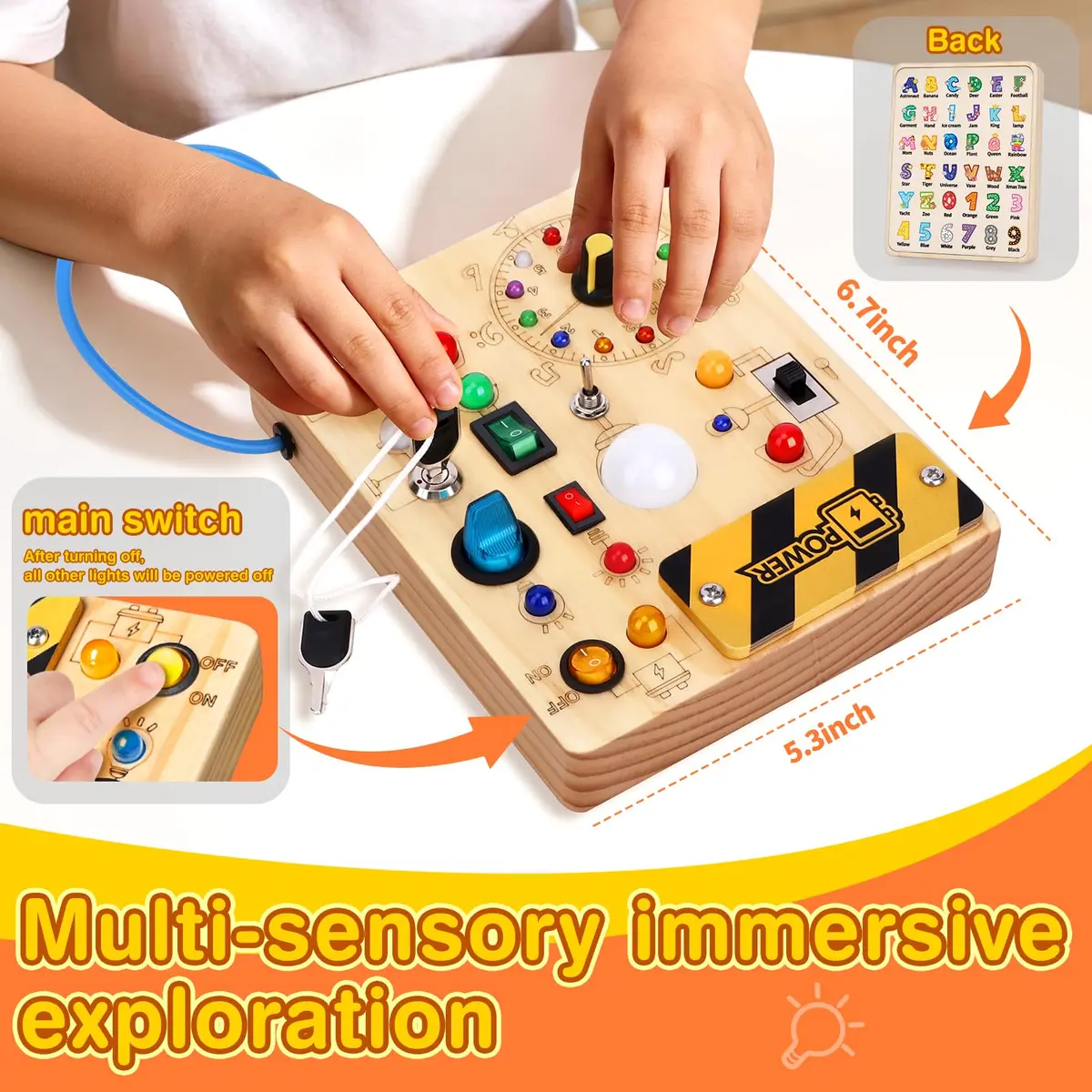 Grarain Busy Board for Toddlers 1-3 Years | Montessori Sensory Toy for Autism & Travel - view 5