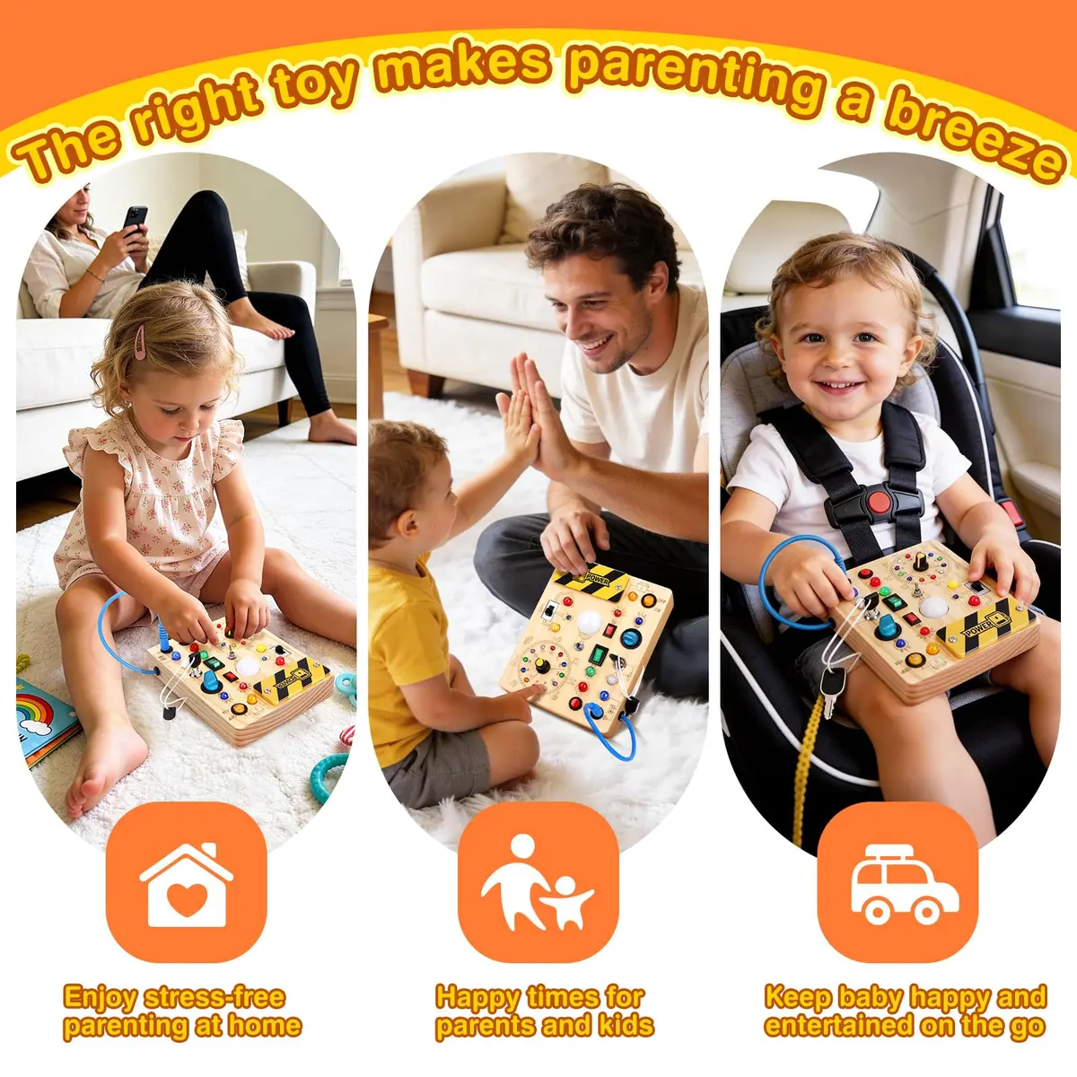 Grarain Busy Board for Toddlers 1-3 Years | Montessori Sensory Toy for Autism & Travel - view 6