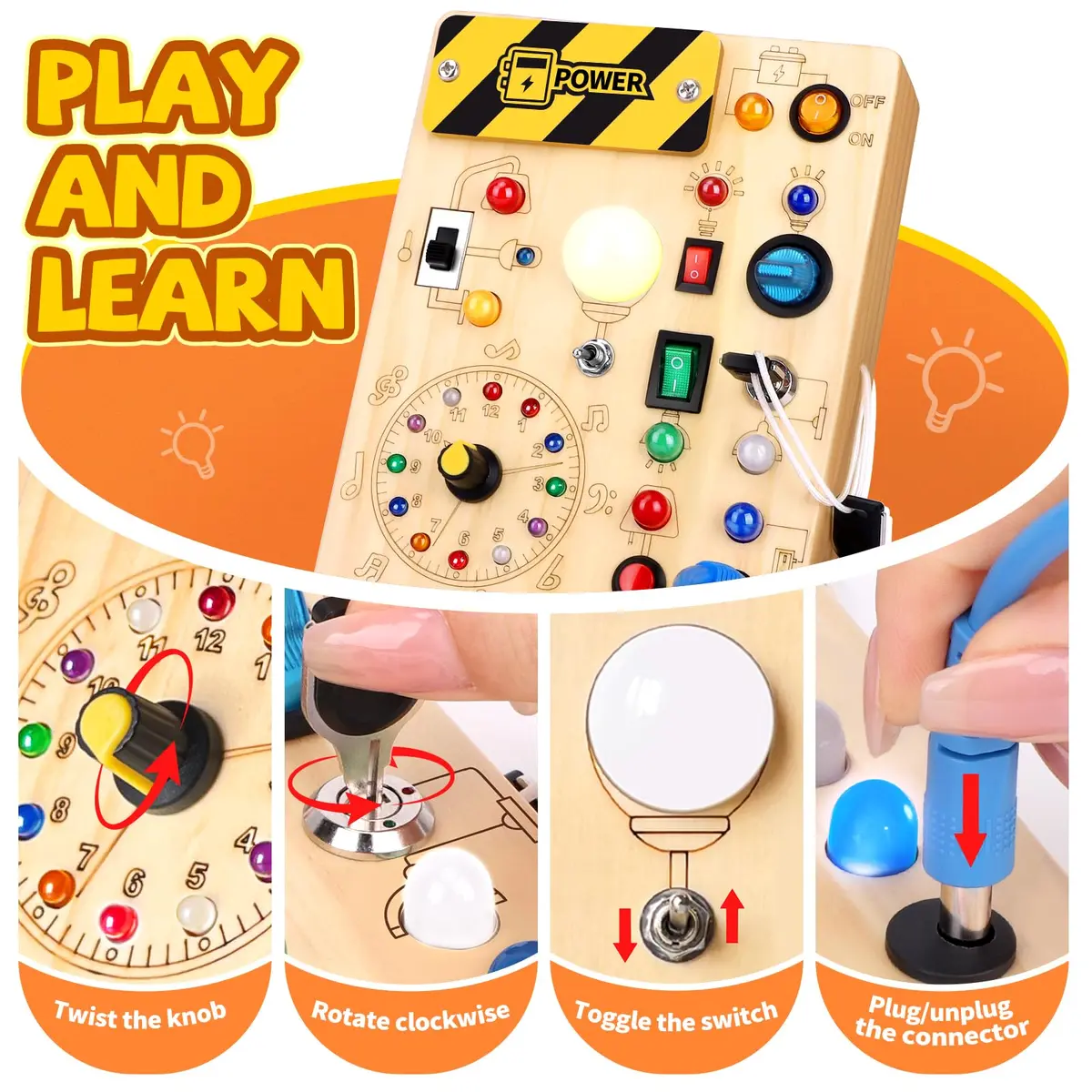 Grarain Busy Board for Toddlers 1-3 Years | Montessori Sensory Toy for Autism & Travel - view 2
