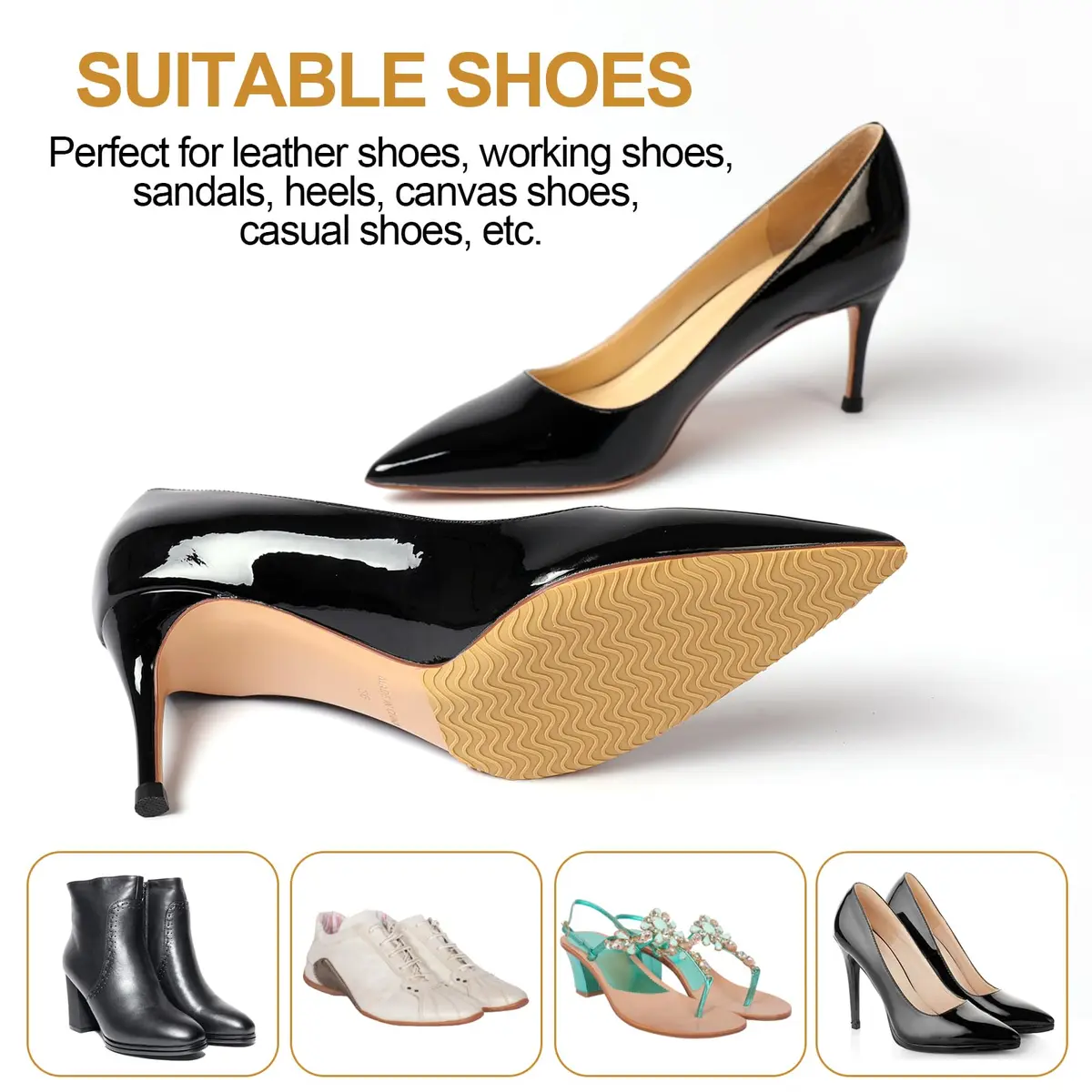 Ashoesert Non Slip Sole Protector Pads for Heels & Shoes | 20.3cm x 11.4cm (8"x4.5") - view 5