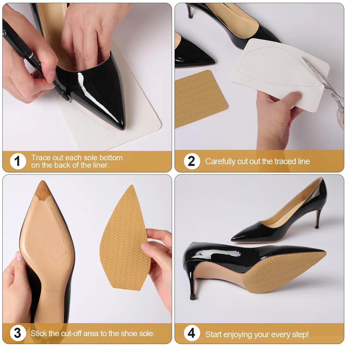 Ashoesert Non Slip Sole Protector Pads for Heels & Shoes | 20.3cm x 11.4cm (8"x4.5") - view 4