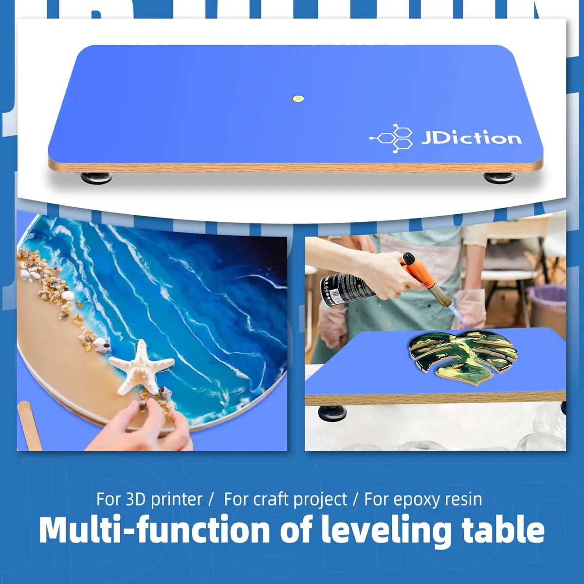 JDiction Extra Large Resin Leveling Table 57.9cm (22.8'') | Nonstick Surface for Epoxy Art Projects - view 4