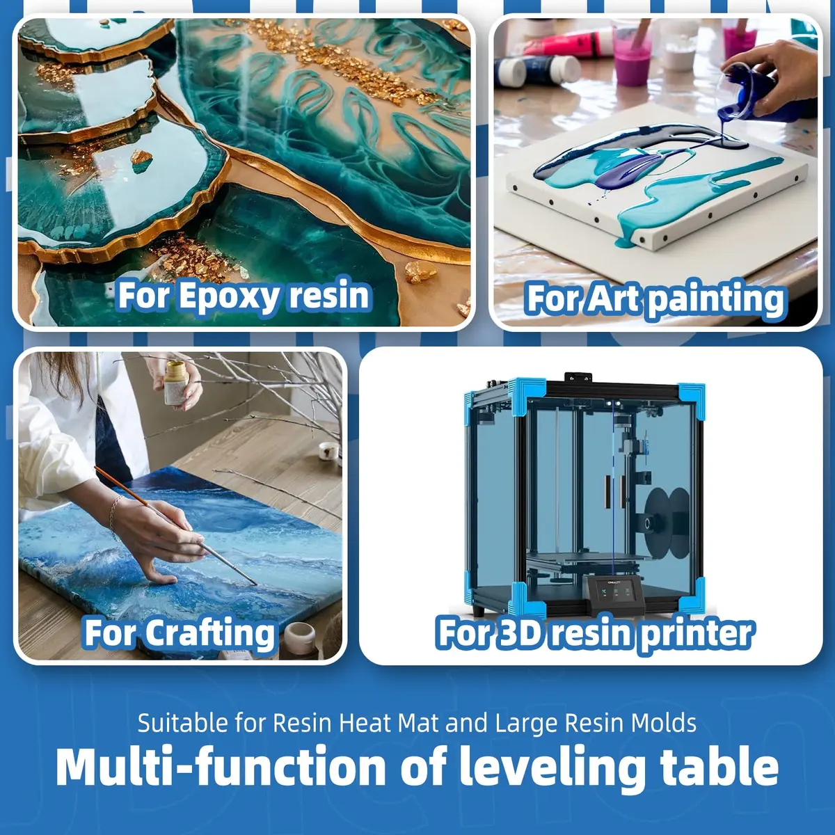 JDiction Extra Large Resin Leveling Table 57.9cm (22.8'') | Nonstick Surface for Epoxy Art Projects - view 5