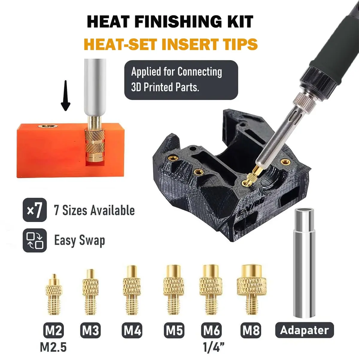 RETUXEP 21PCS 3D Printing Accessories Smoothing Tool Kit | Heat-Set Nut & Fine-Tuning Tips (120c) - view 5