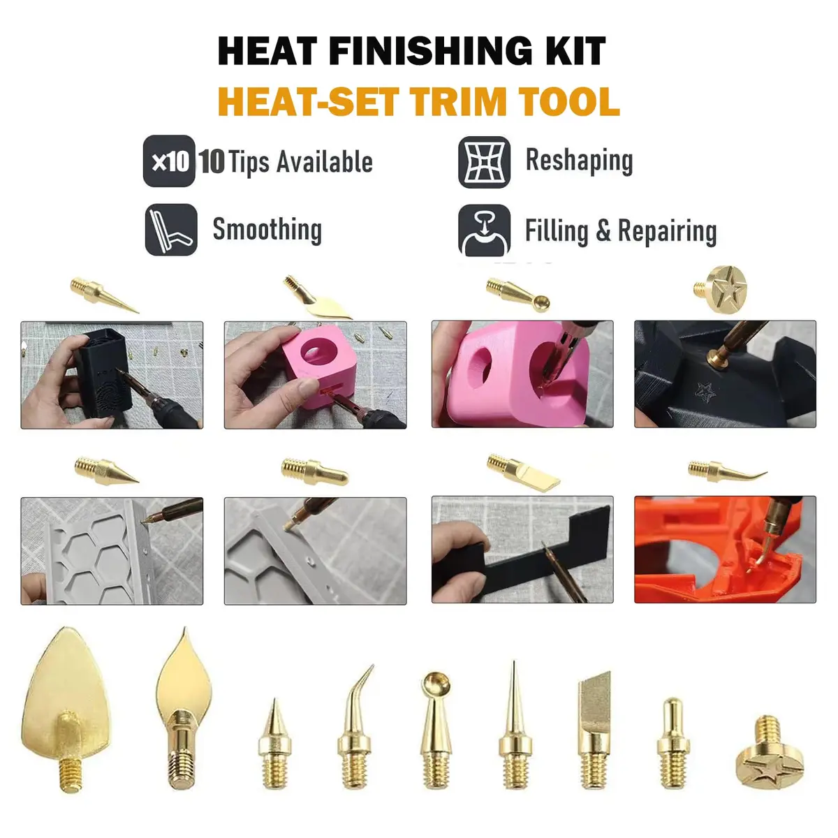 RETUXEP 21PCS 3D Printing Accessories Smoothing Tool Kit | Heat-Set Nut & Fine-Tuning Tips (120c) - view 6