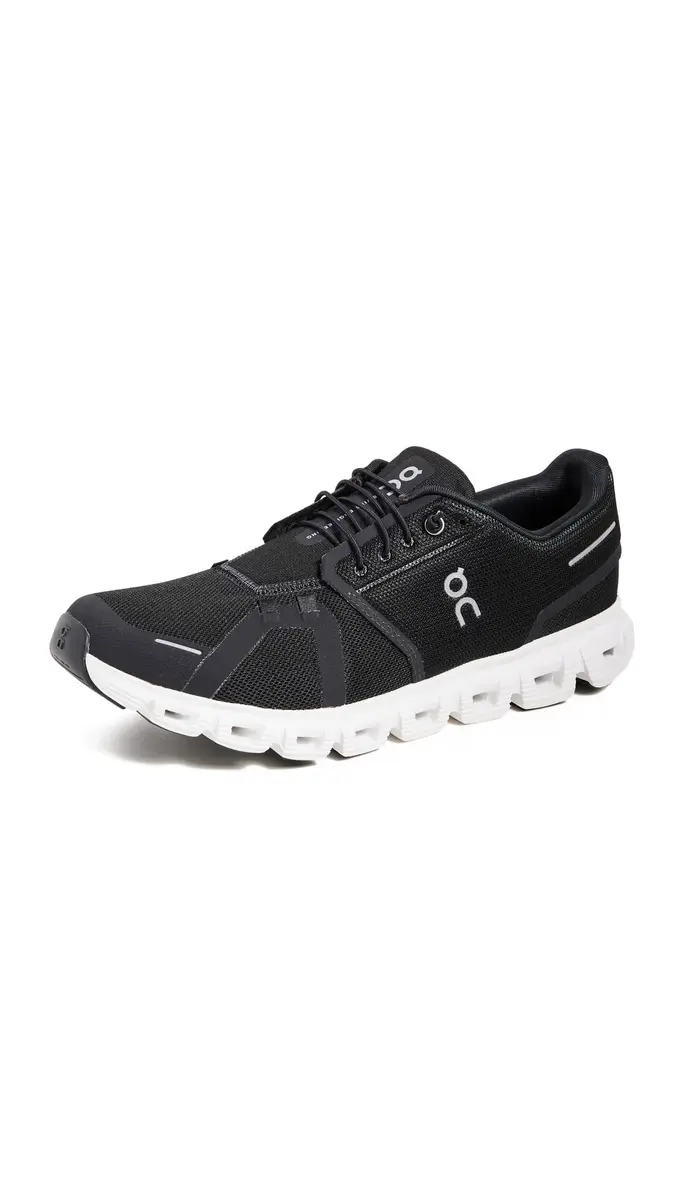On Men's Cloud 6 Sneakers, Black & White, US 8.5 | Cushioned Support for Active Men - main product image