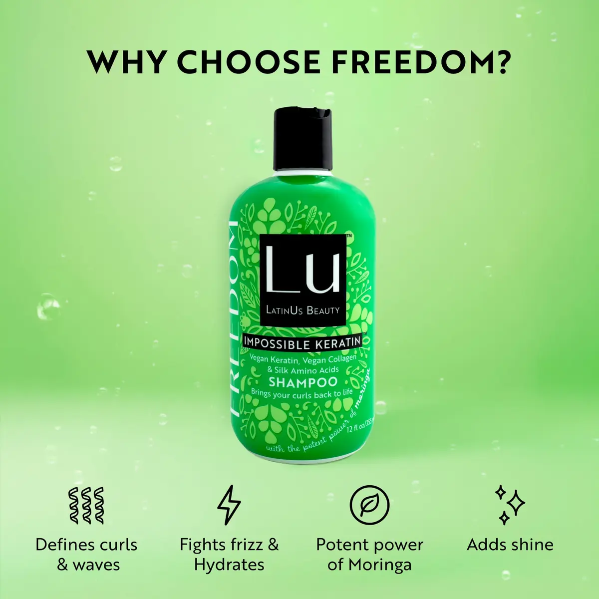 LATINUS Lu Beauty Freedom Shampoo Set | Curly & Wavy Hair, 12 Fl Oz Each, 2-Pack - view 3