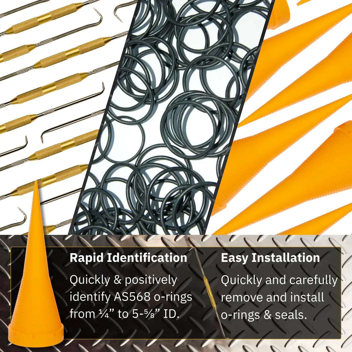 Kit King USA O Ring Sizer Cone & Seal Puller | Imperial AS568 Sizes | 17.5 inch Tall, Heavy Duty - view 7