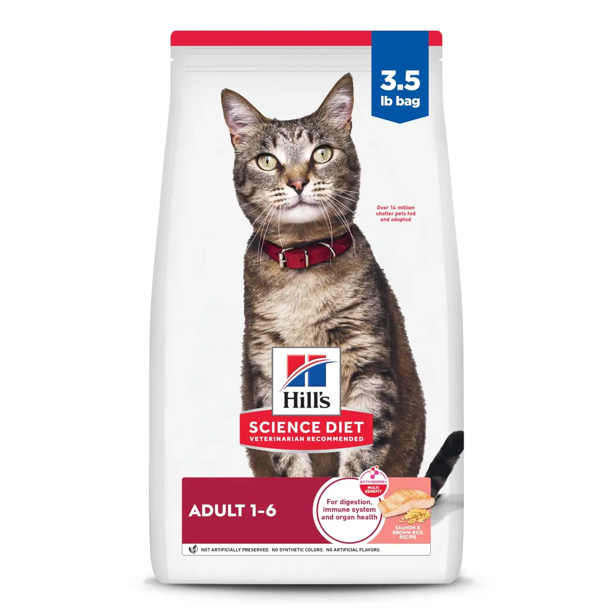Hill's Science Diet Adult 1-6 Dry Cat Food Salmon & Brown Rice 1.59 kg (3.5 lb) | Veterinarian Recommended for Lean Muscle & Digestion - main product image