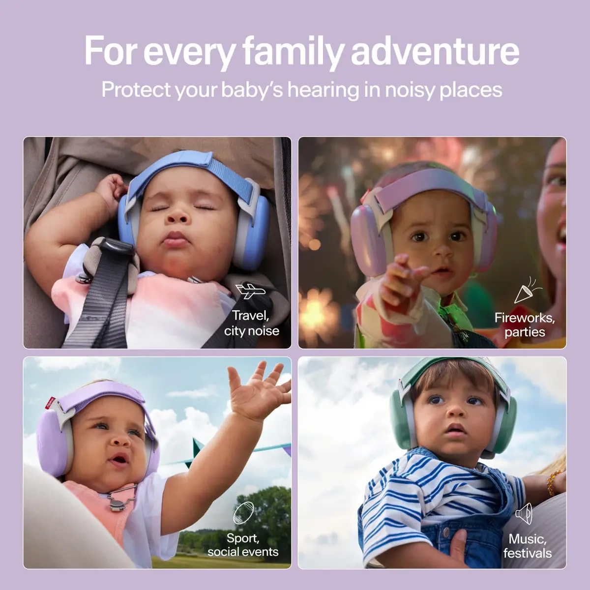 Alpine Hearing Protection Muffy Baby Ear Muffs Noise Reduction | Baby & Toddler Ear Defenders, 24dB, CE & ANSI Certified, Adjustable Headband (up to 4 years) - view 7