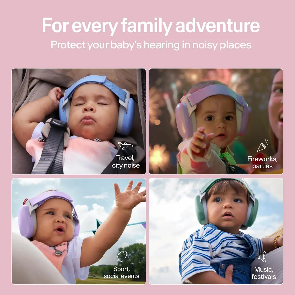 Alpine Hearing Protection Baby Ear Muffs Noise Reduction | Toddler Ear Defenders, 24dB, CE & ANSI Certified - view 7