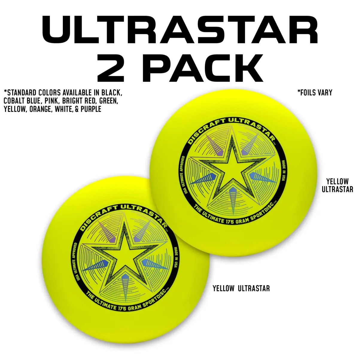 Discraft Cobalt Blue Ultrastar Ultimate Discs 2-Pack | Official Standard Size, Varied Foil Designs - view 2