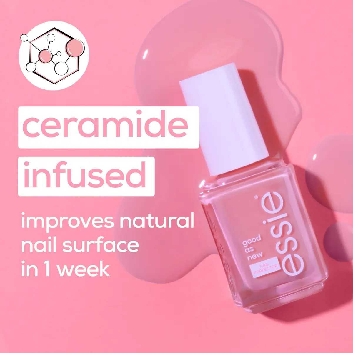 essie Ceramide-Infused Nail Treatment 0.46 Fl Oz | Vegan Concealer & Perfector for Damaged Nails - view 5