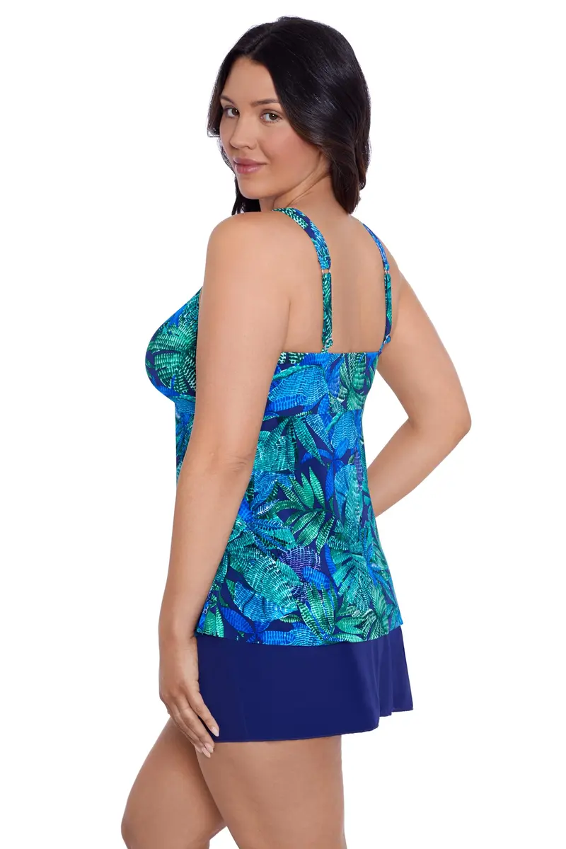 Trimshaper Womens Adjustable Lily Swim Tankini with Built-in Bra Support, Mosaic Jungle, 14 | Supportive, Flattering Fit for Indian Water Activities - view 2