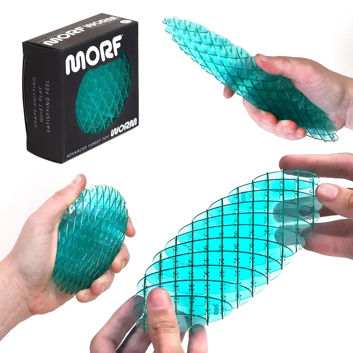 Morf Fidget Worm 3D Sensory Toy Blue Small | Stress Relief & Focus Booster - main product image