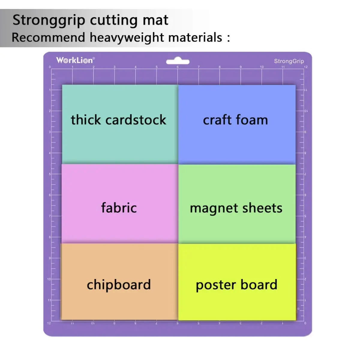 WORKLION Cutting Mat 12x12 Inch (6 Mats) | 4 Standard, 1 Light, 1 Strong Adhesive for Silhouette Cameo - view 5