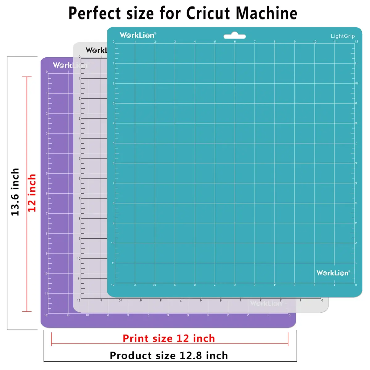 WORKLION Cutting Mat 12x12 Inch (6 Mats) | 4 Standard, 1 Light, 1 Strong Adhesive for Silhouette Cameo - view 2
