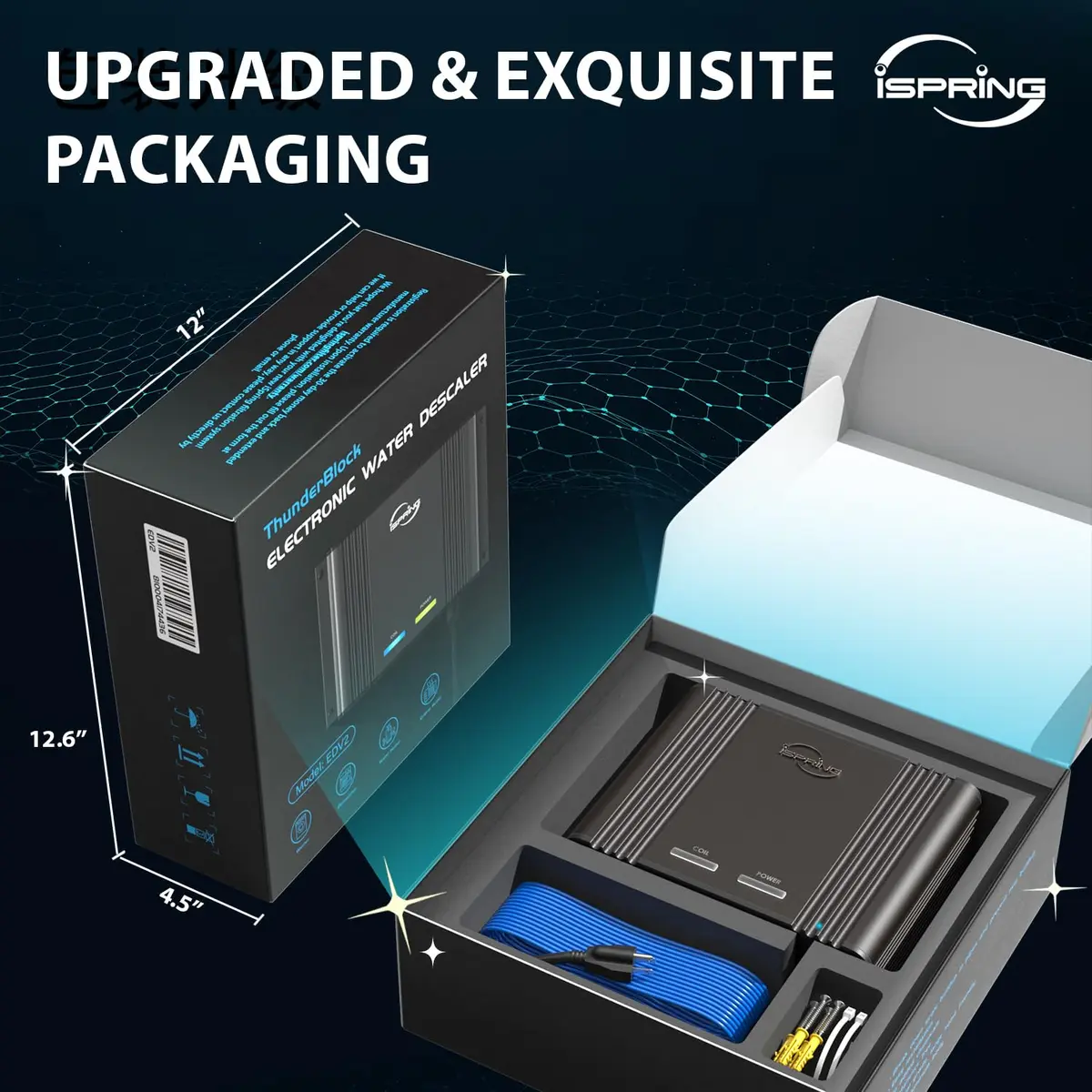 iSpring EDV2 Whole House Electronic Water Descaler 4 lb (1.81 kg) | Salt-Free System for Limescale Reduction - view 6