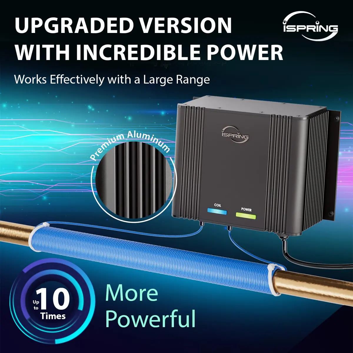 iSpring EDV2 Whole House Electronic Water Descaler 4 lb (1.81 kg) | Salt-Free System for Limescale Reduction - view 3