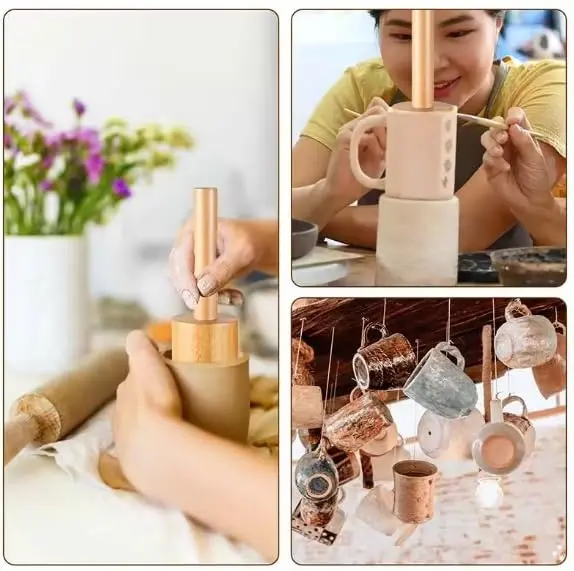 Lampstop Ceramic & Pottery Tools Set of 3 Wooden Molds 3.1" & 3.4" & 3.7" | Durable Beech Wood - view 5
