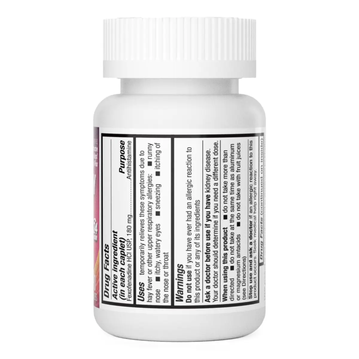 HealthA2Z Fexofenadine 180mg 24-Hour Allergy Relief, Antihistamine, 90 Ct | Indoor & Outdoor Support - view 3