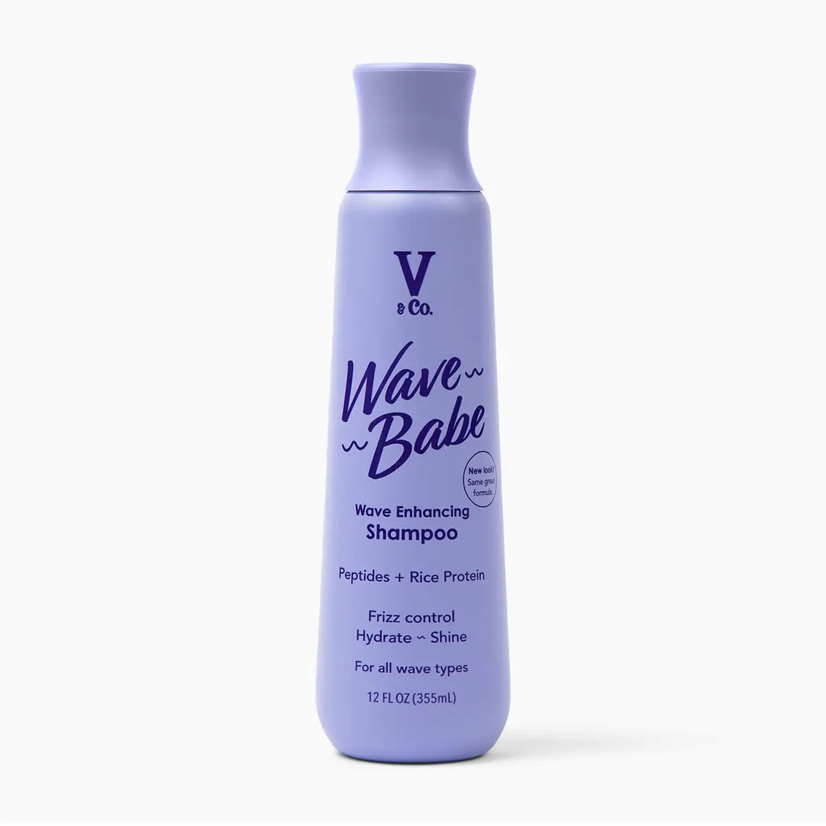 V&Co. Wave Babe Wavy Hair Shampoo – Sulfate & Paraben Free, Hydrating with Rice Protein & Peptides, 12 fl oz - main product image