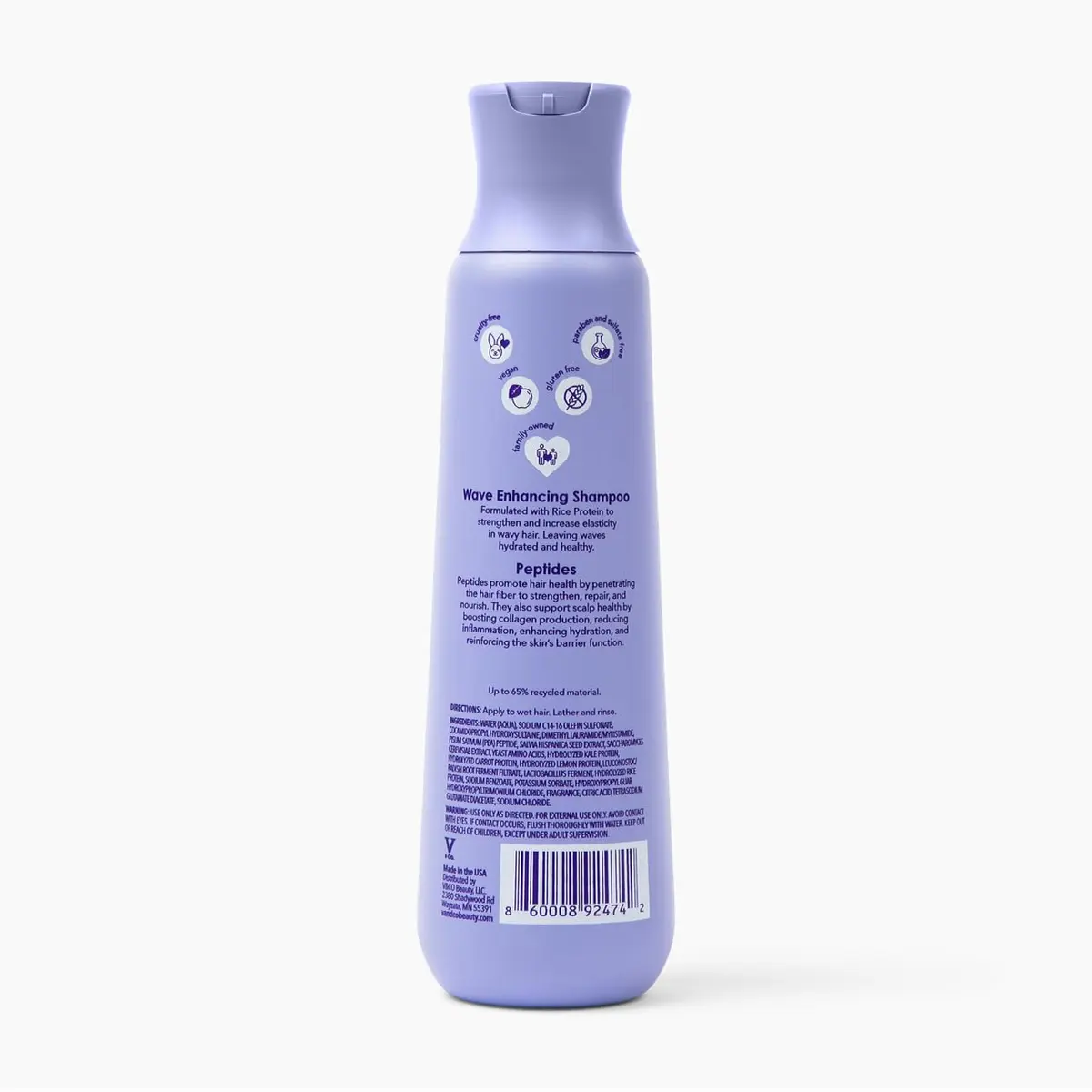 V&Co. Wave Babe Wavy Hair Shampoo – Sulfate & Paraben Free, Hydrating with Rice Protein & Peptides, 12 fl oz - view 7
