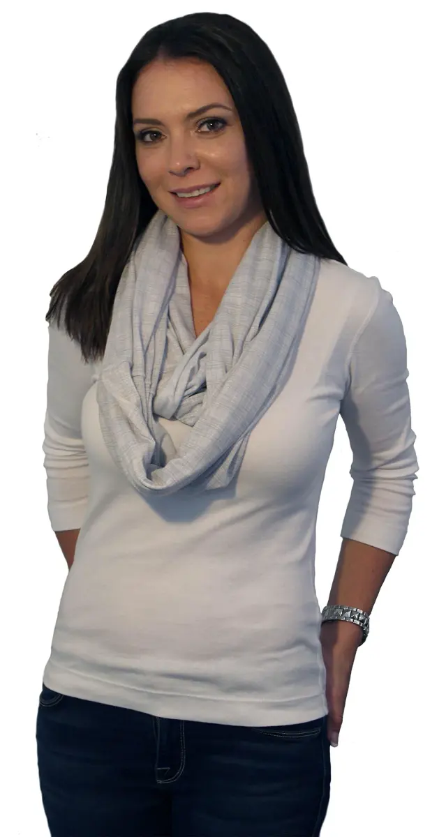 LK Baby 3pk Infinity Nursing Scarf Cover Blue, Grey & Black | Soft Jersey for Breathable Comfort - view 6