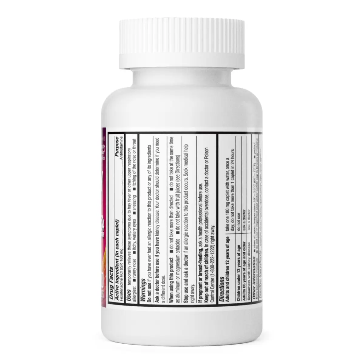HealthA2Z Allergy Relief Fexofenadine Hydrochloride 180mg 180 Caplets | 24-Hour Non-Drowsy Antihistamine for Indoor & Outdoor Allergies - view 5