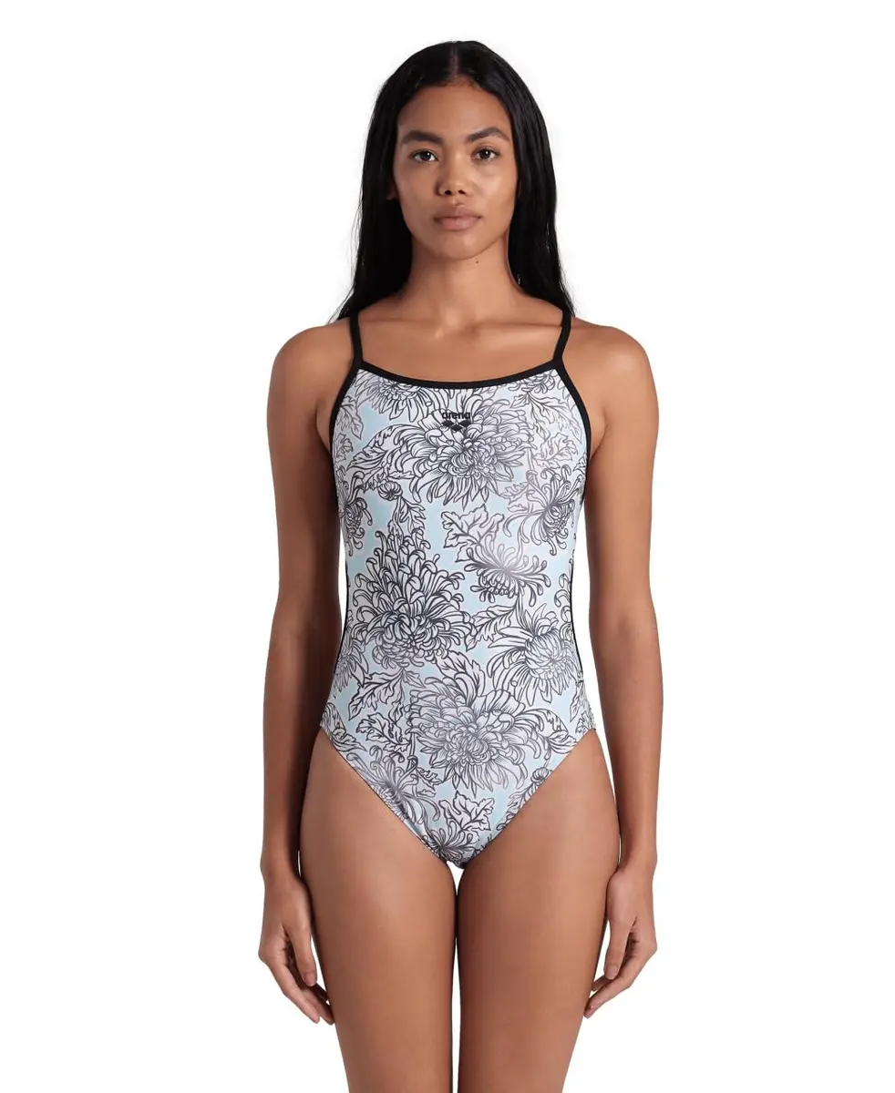 ARENA Performance White Floral Women's Swimsuit Lace Back US Size 30 | Chlorine-Resistant, Eco-Friendly, UPF 50+ - main product image