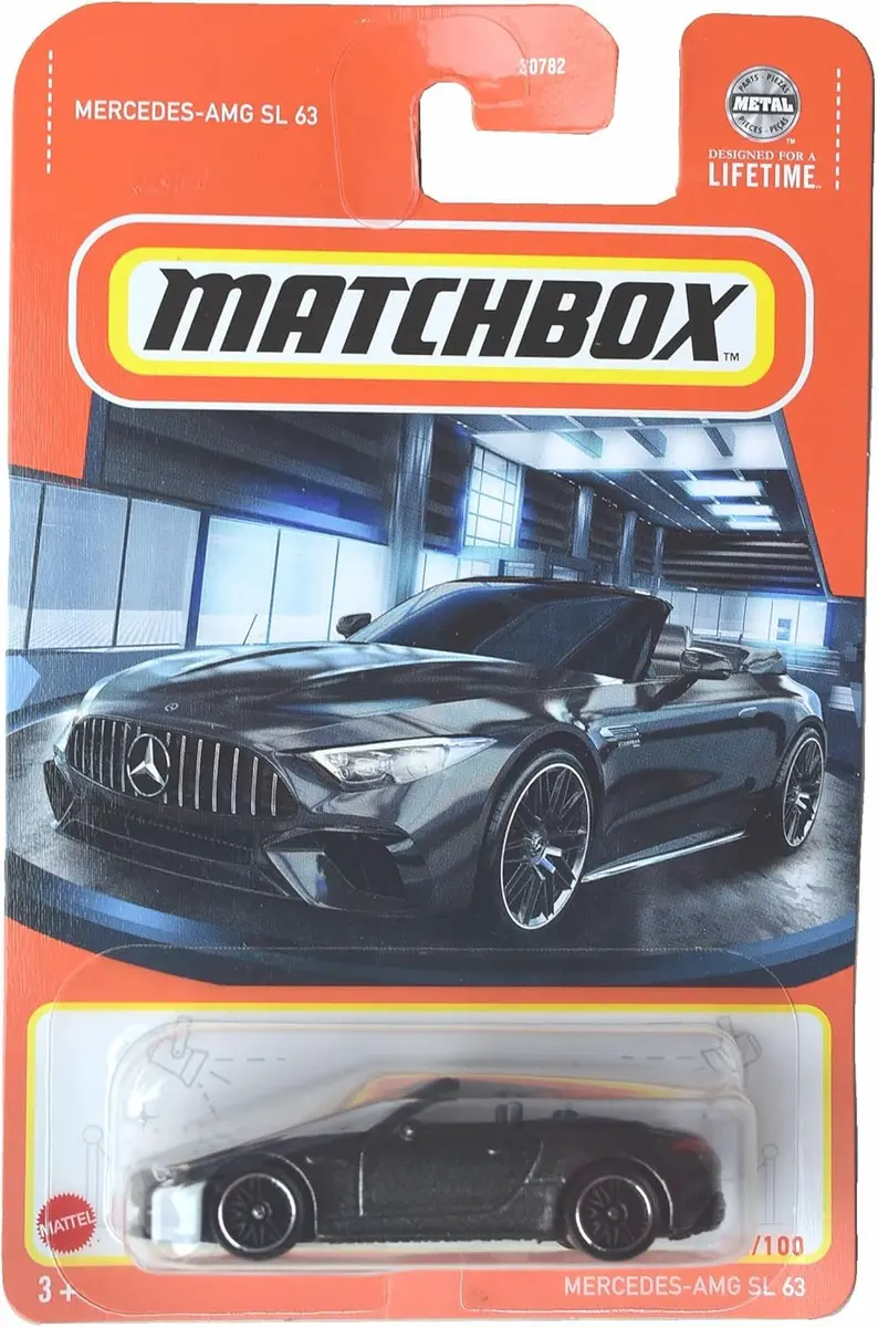 Matchbox Mercedes AMG SL 63, Gray 1:64 Scale | Non-Riding Toy Vehicle with Authentic Detailing - main product image