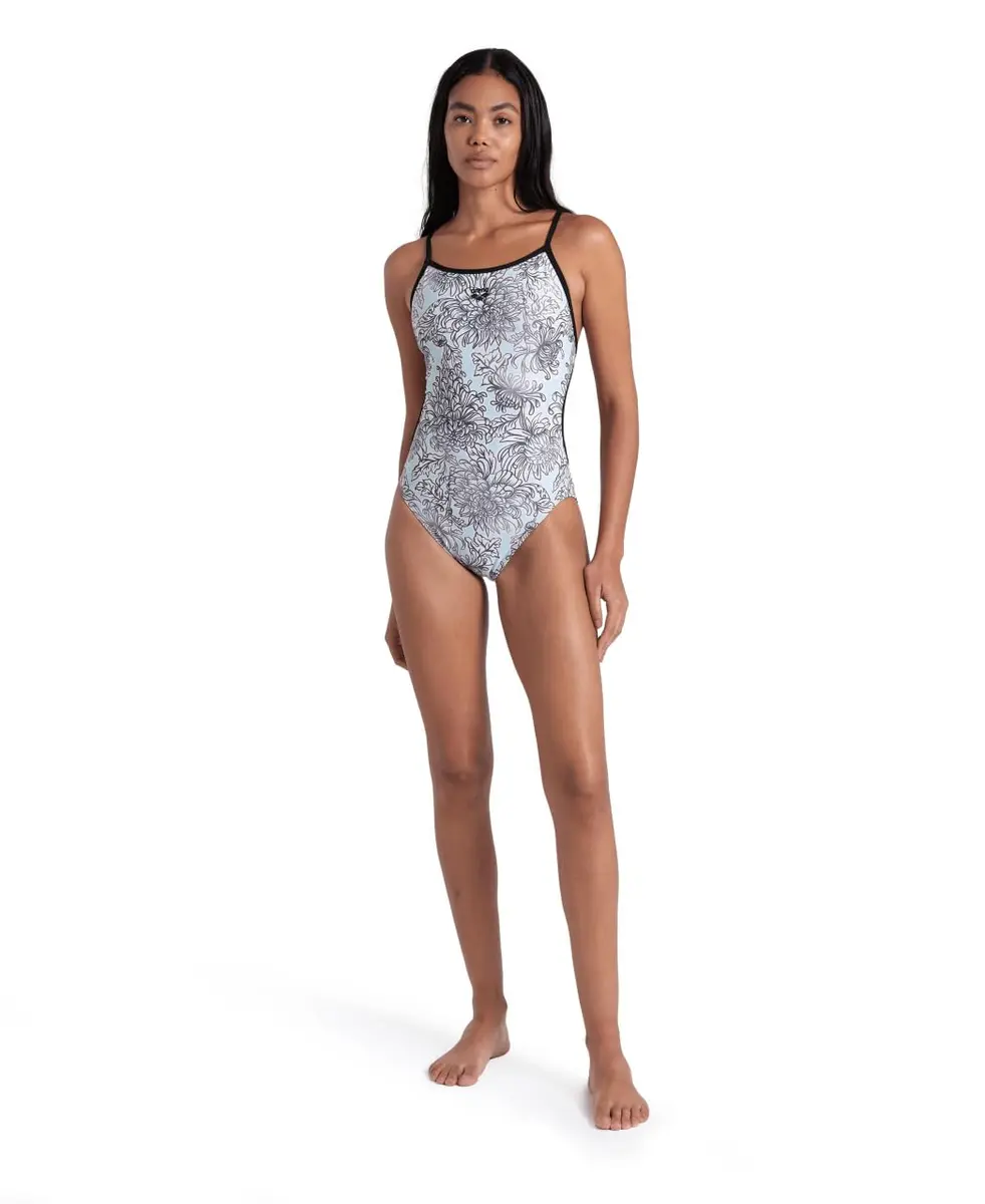 ARENA Performance White Floral Women's Swimsuit Lace Back MaxLife Training Suit Athletic Ladies Bathing Suit, US Size 22 | Chlorine-Resistant & Eco-Friendly - view 6