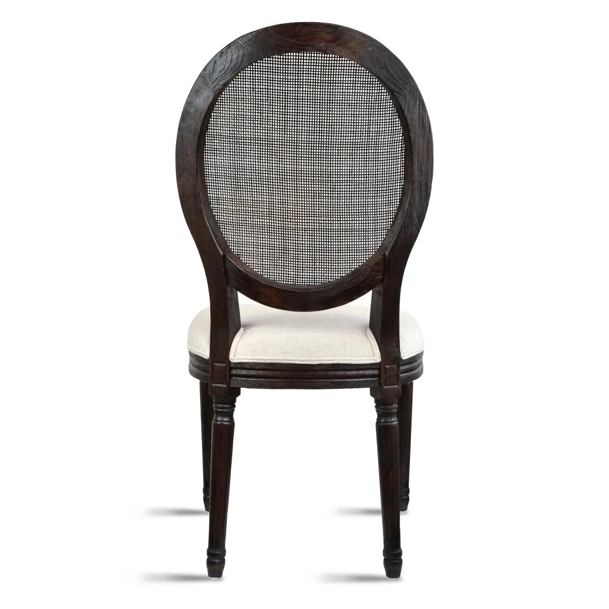 2xhome Set of 2 French Country Dining Chairs | Linen Upholstered Fabric | Rustic Wooden Frame - view 7