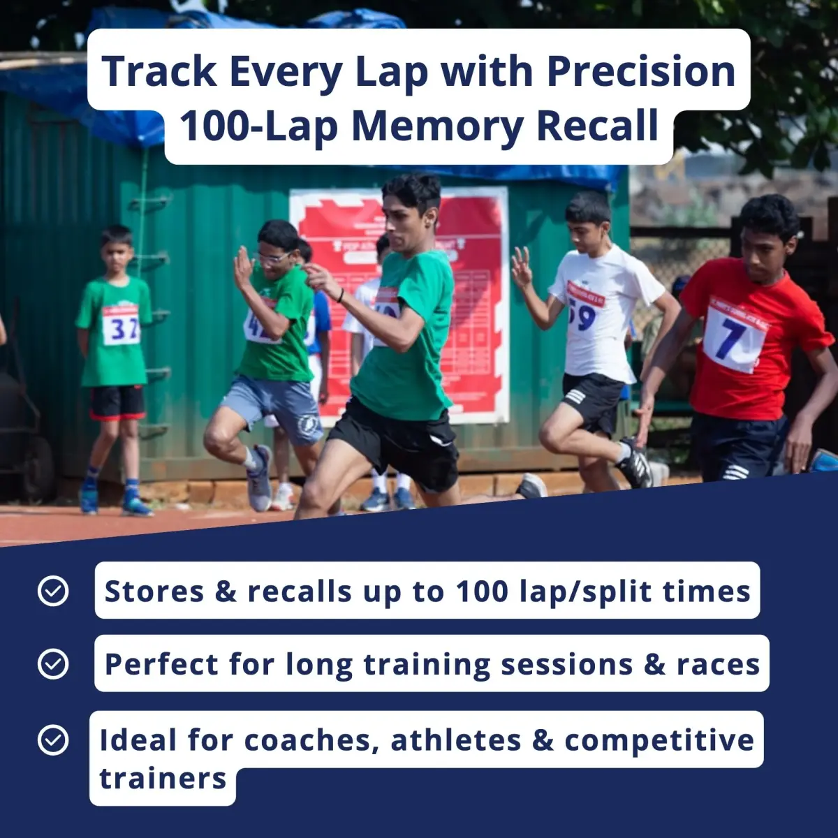 ULTRAK 495 Stopwatch – Blue Professional 100-Lap Digital Timer, Countdown Interval Tracker, Water-Resistant Sports Watch, Chronograph (1 Unit) - view 6