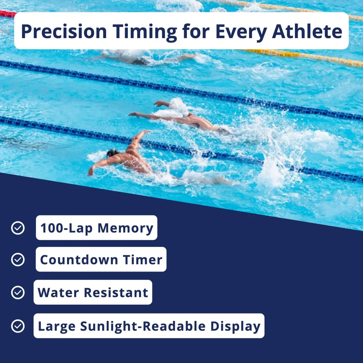 ULTRAK 495 Stopwatch – Blue Professional 100-Lap Digital Timer, Countdown Interval Tracker, Water-Resistant Sports Watch, Chronograph (1 Unit) - view 4