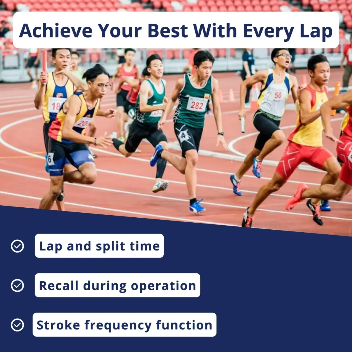 ULTRAK 495 Professional Stopwatch – Red 100-Lap Digital Timer with Interval Tracker | 100 Lap Memory - view 3