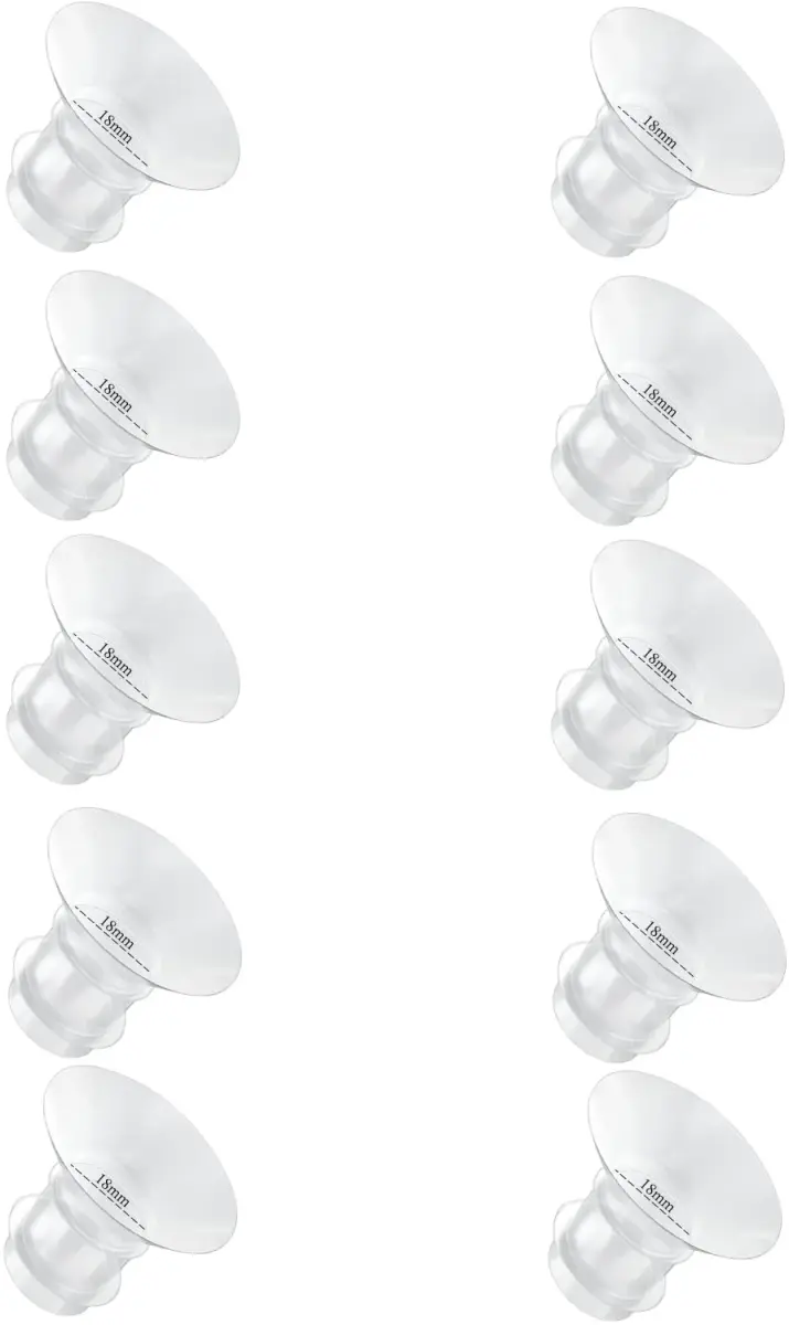 GOCROWEEN 18mm Flange Inserts for Spectra/Medela 24mm Shields | Reduce Nipple Tunnel to 18mm, 10-Pack Transparent - main product image